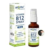 APOrtha® Vitamin B12 Spray B12 I ergiebig mit bis zu 180 Anwendungen I 500 µg...