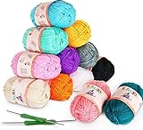 ilauke Häkelgarn 600g (12x50g) Wolle Zum Stricken Acryl Wolle Set Serie Einweg...