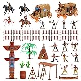 STOBOK Kunststoff Cowboys Indianer Figuren Spielset Wild West Cowboys Und Heimat- Indianer...