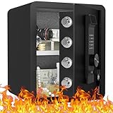 Riflewell 2.0 Cub Feuerfester Tresor, großer Home Safe Box mit Dual-Alarmsystem und...