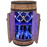 Fassbar mit Tür und Weinhalter RGB-LED-Beleuchtung - Weinregal. Hausbar...