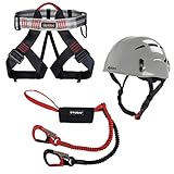 ALPIDEX Kletterhelm + ALPIDEX Klettergurt + Stubai Klettersteigset Basic 3.0,...