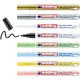 edding 751 Glanzlackmarker Set - mehrfarbig, metallic, pastell - 8 bunte...