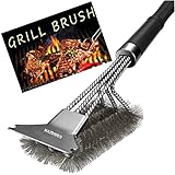 Grillbürste, 2023 Upgrade Grill Reinigungsbürste mit Edelstahl Spatel und PP...