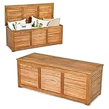 GIANTEX Auflagenbox Kissenbox Akazien Holz, Gartenbox Aufbewahrungsbox mit...