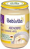 Bebivita Abendbrei Grieß-Banane-Apfel, 6er Pack (6 x 190g)