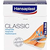 Hansaplast Classic Pflaster (5 m x 8 cm), zuschneidbare Wundpflaster mit extra starker...