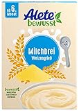 Alete bewusst Milchbrei Weizengrieß, ab dem 6. Monat, Babynahrung mit Magermilchpulver &...