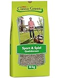 CLASSIC GREEN Rasensaat Sport und Spiel Rasensaat 10kg | Grassamen | Rasensamen...