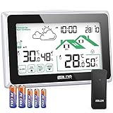 Wetterstation Funk Mit Außensensor, BANRIN Multifunktionale Wetterstation...