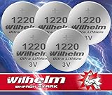 5X CR1220 CR 1220 WILHELM Lithium Knopfzelle 3V 40mAh ø12x2,0mm Batterie DL1220