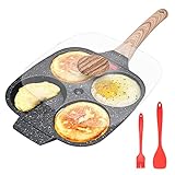 Bobikuke Spiegeleipfanne, Pancake Pfanne mit Deckel 4 Loch Augenpfanne Antihaft-Aluminium...