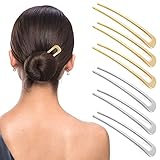 6 Stück U Förmige Haarnadeln Metallspange Französische Haarspange Hairpin...