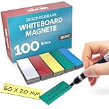 MrMag® 100 Magnetstreifen zum beschriften - bunt - Whiteboard Magnete 60x20mm -...