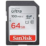 SanDisk Ultra 64 GB SDHC-Speicherkarte mit bis zu 100 MB / s, Klasse 10 UHS-I