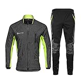 d.Stil Herren Fahrradbekleidung Set Langarm Fleece UV- Schutz Radjacke +...