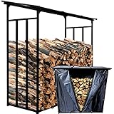 WELS Kaminholzregal Aussen XXL 185x70x185cm | Holzlager 2,3m³ 3,5 SRM | Metall...