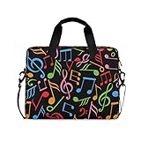 CCDMJ Laptop-Hülle, bunt, Musiknoten, Laptophülle, Schultertasche, Kuriertasche,...