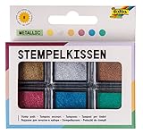 folia 30183 - Stempelkissen Set metallic, 6 Stempelkissen, in verschiedenen Farben, ideal...