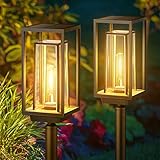 PUAIDA Solarlampen für Außen Garten, 2 Pack Moderne Garten Solarleuchten mit...