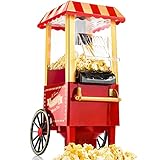 Gadgy Popcorn Maschine | Retro Popcorn Maker | Heissluft Ohne Fett Fettfrei Ölfrei, aus...