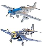 2 Tamiya Flugzeug-Modellbausätze – P-51 Mustang und Vought F4U-1D Corsair (Japan...