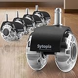 Sytopia Bürostuhl Rollen 11mm x 22 mm, 5er Set Rollen für Bürostühle, Super Leise und...