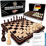 APEQi® Premium Schach - Schachspiel Holz HOCHWERTIG - Massivholz, 38x38cm, 2...