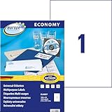 Europe100 Art. ELA027 Universal Etiketten (100 Klebeetiketten, 210x297mm auf A4, Papier...