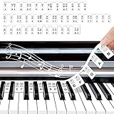 Abnehmbare Klaviertastatur Notenetiketten, 88 Tasten Stehaufe Anfänger Silikon...