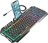 TedGem Gaming Tastatur, PC USB Kabelgebunden Tastaturs, 19 Schlüssel Anti-Ghosting mit...