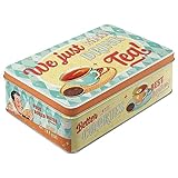 Nostalgic-Art Retro Vorratsdose Flach, 2,5 l, Tea & Cookies Together – Geschenk-Idee...