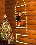 Geemoo LED Weihnachtsmann Leiter Lichterkette - 0.75M LED Weihnachtsbeleuchtung...