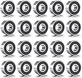 608 ZZ Kugellager, 20 Pack 608zz Skateboard Bearings Metall Double Shielded Miniatur...