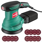 HYCHIKA Exzenterschleifer, 300W Schleifmaschine, 6 Gänge, mit 12 pcs Schleifpapier...