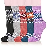 Velice Damen Winter Wolle Socken Weich Warm Gemütlich Verdickte Crew Causul Socken 5...