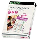 Leitz Heißlaminierfolien, A6, 100er Pack, Glänzend, Transparent, Folienstärke...