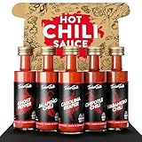 TIMBER TASTE® Chili Sauce Geschenkset [5 x 40 ml] - Hot Sauce Chili Set - Scharfe Soßen...