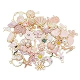 Julie Wang 30PCS Emaille Rosa Charmes Zufällige Mischobst Tierblumen Legierung...