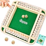 Japace Shut The Box Spiel, Brettspiel aus Holz, 4 Spieler Würfelspiel Mathematik...
