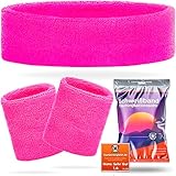 TK Gruppe Timo Klingler 3 in 1 Schweißband pink Set mit Stirnband - als Accessoire...