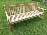 Massive Teakbank 4-Sitzer Gartenbank ca. 180 cm breit Sitzbank Parkbank Holzbank...