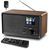 BIAOQINBO DAB Plus Radio/DAB+ mit Bluetooth 5.0 FM-Digitalradio Nostalgieradios Tragbarer...