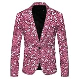 Pailletten-Sakko-Herren | Discokugel Kostüm Vintage Stehkragen Glitzer Sakko Suits Party...