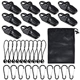 RosewineC Zeltplanen Clips, 30 Stück Planenclips Zelt Clips Set, Krokodil Mund Clip, Ball...