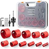 Lochsäge Set, Meinraum 19 PCS Lochkreissäge Bimetall mit 11 Sägeblättern...