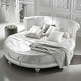 JVmoebel Edles Designer Schlafzimmer Rundbett Betten Rund Rundes Hotel Leder Bett Polster