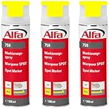 Alfa 3x Markierungsspray neon-gelb 500 ml Profi-Qualität für saubere und präzise...