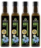 Kräuterland - Bio Schwarzkümmelöl gefiltert 1000ml (4x250ml) - 100% rein,...