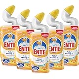 WC-Ente Total Aktiv Gel, Flüssiger WC-Reiniger, Toilettenreiniger, Citrus, 5er Pack (5 x...